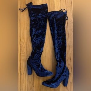 Forever21 Velvet Thigh High Boots